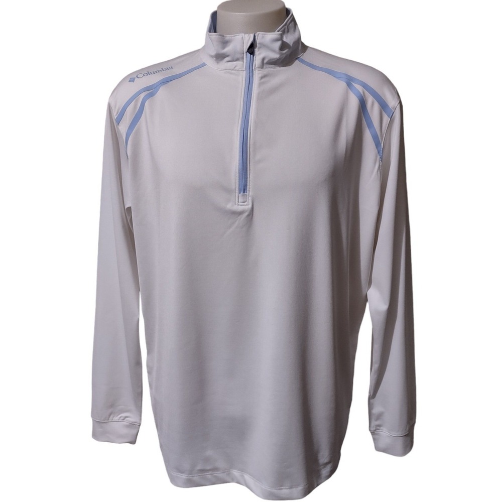 Columbia Golf Shirt Men's Size Large Shirt‎ Long Sleeve 1/4 Zip  Omni-Wick  Logo